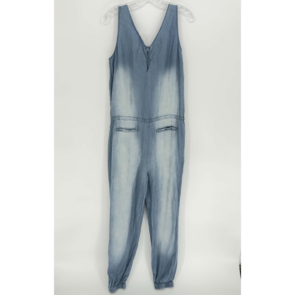 Zenana Women's Blue Acid Wash Sleeveless Lyocell Jumpsuit Size S‎